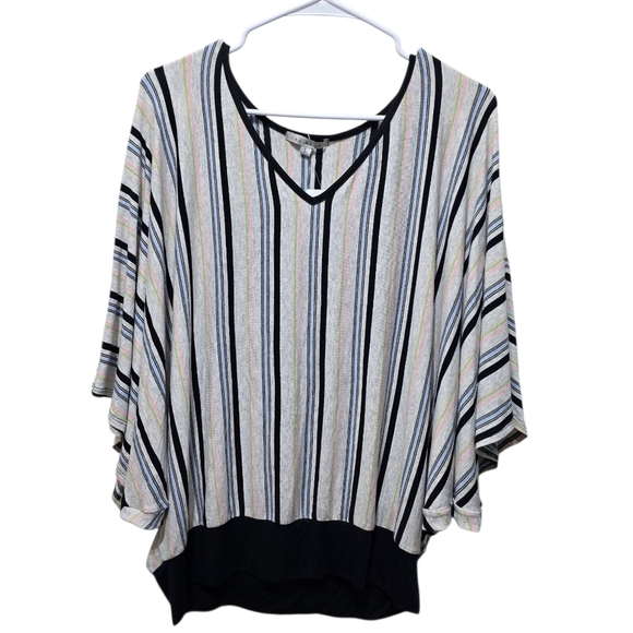Red Haute Striped Dolman Sleeve Top Size Large - Picture 1 of 6